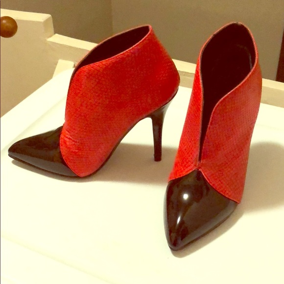 red and black booties